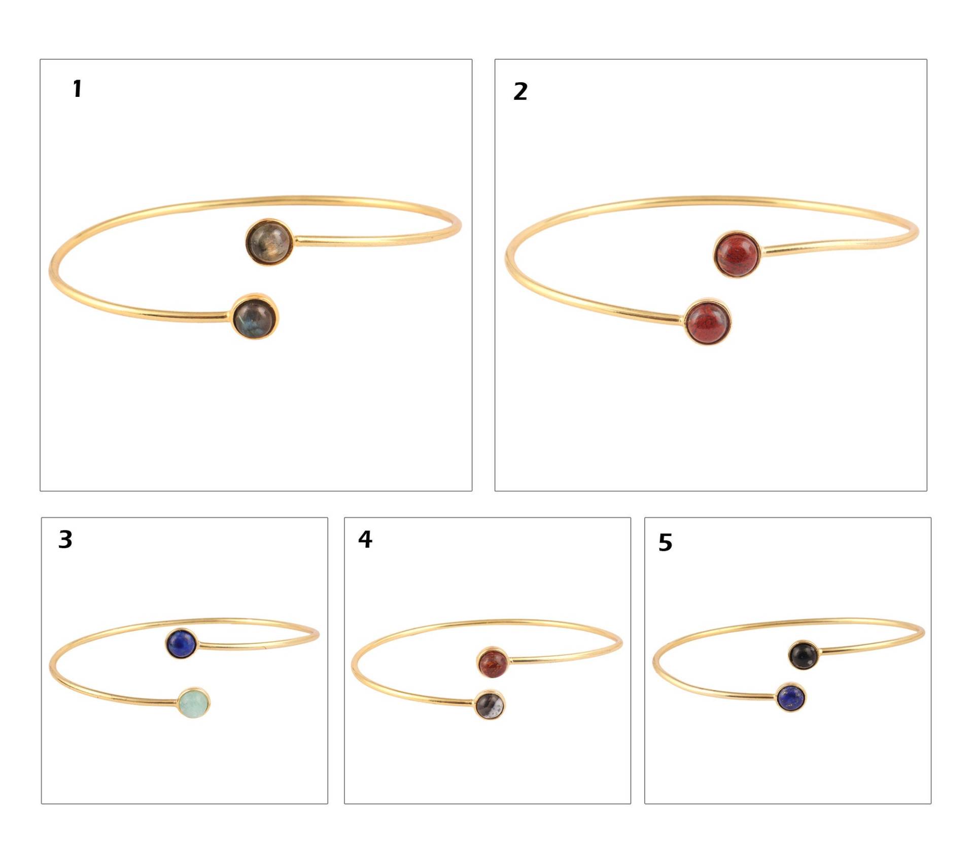 6 Mm Runde Natürliche Edelstein Vergoldet Verstellbare Armreifen, Labradorit Armband Statement Frauen Mahagoni Obsidian von ShifaJewels