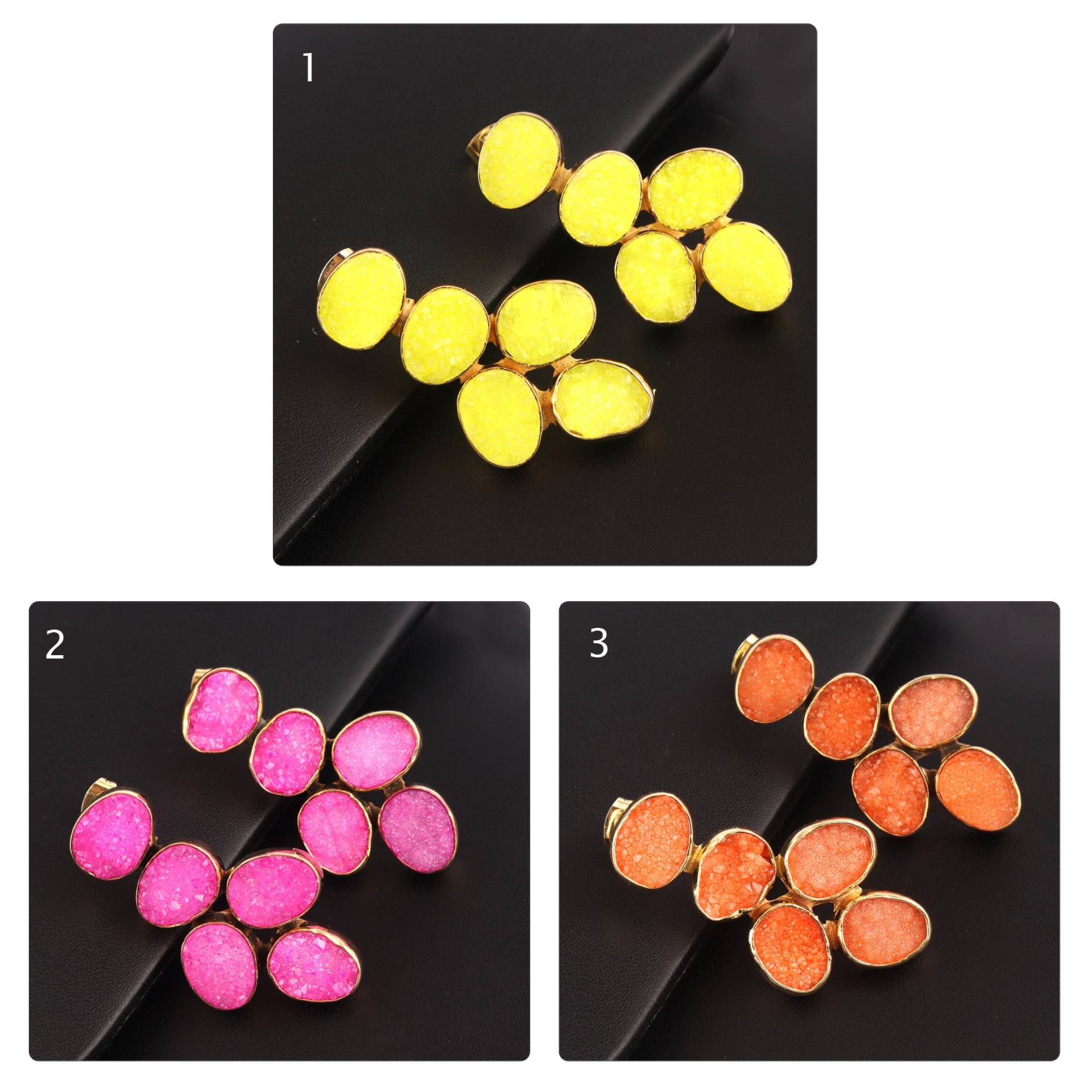 Druzy Ohrringe | Echte Zucker Vergoldete Ohrstecker Statement Ohrring Schmuck Geschenk Für Sie Collate Set von ShifaJewels