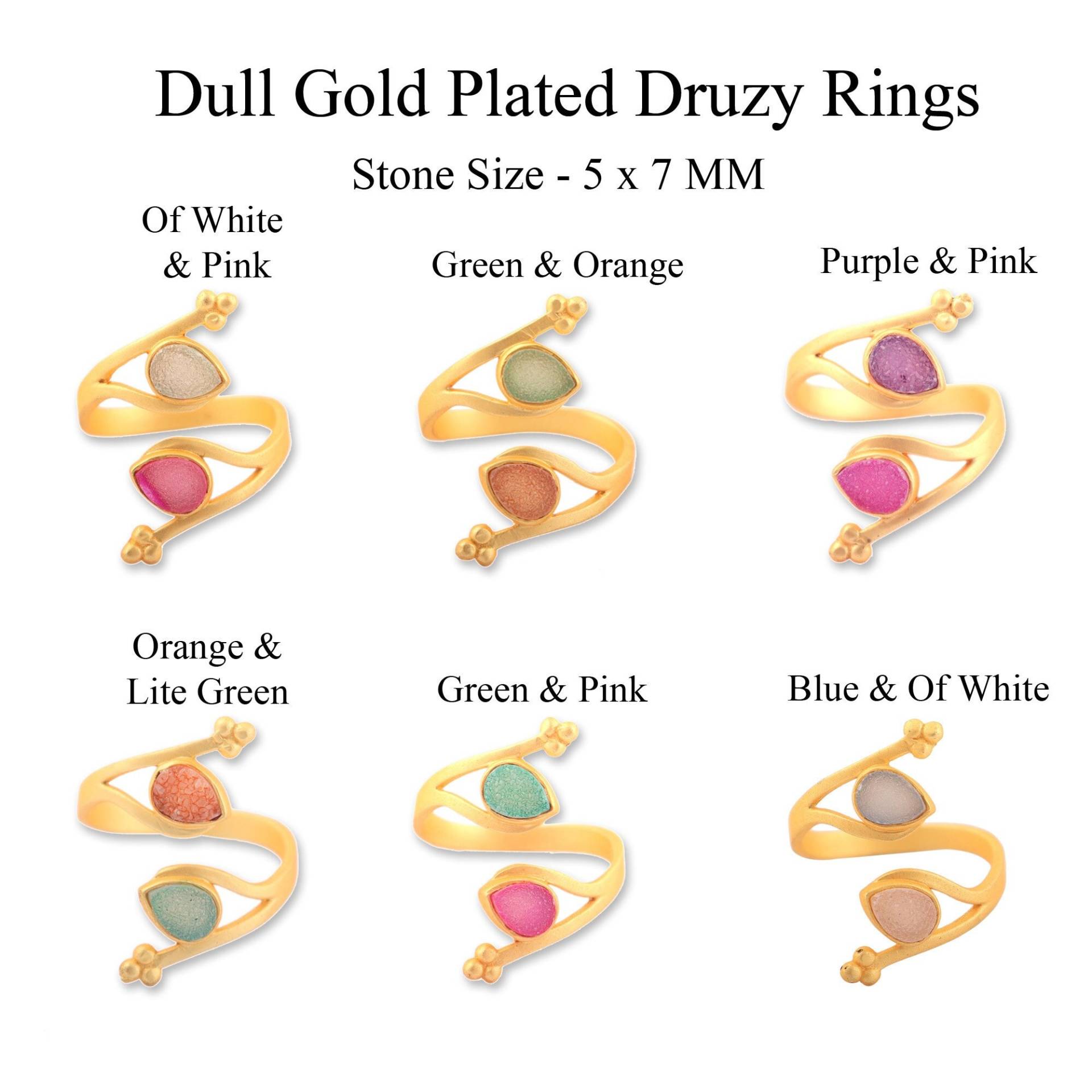 Druzy Ring Mattgold | Offener Natürlicher Zucker Vergoldet Verstellbarer Statement Ringe Geschenk Für Sie Matte Finish von ShifaJewels