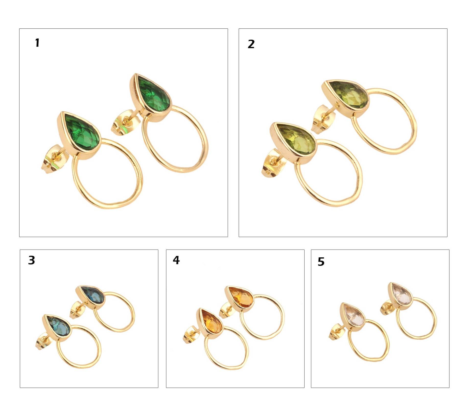 Geburtsstein Ohrring Vergoldet | Pear Shape Hydro Quartz Vergoldete Hoop Ohrringe Statement Roundel Edelstein Geburtsstein Ohrring Vergoldet | Pear Shape Hydro Quartz Vergoldete Hoop Ohrringe Statement Roundel Edelstein von ShifaJewels