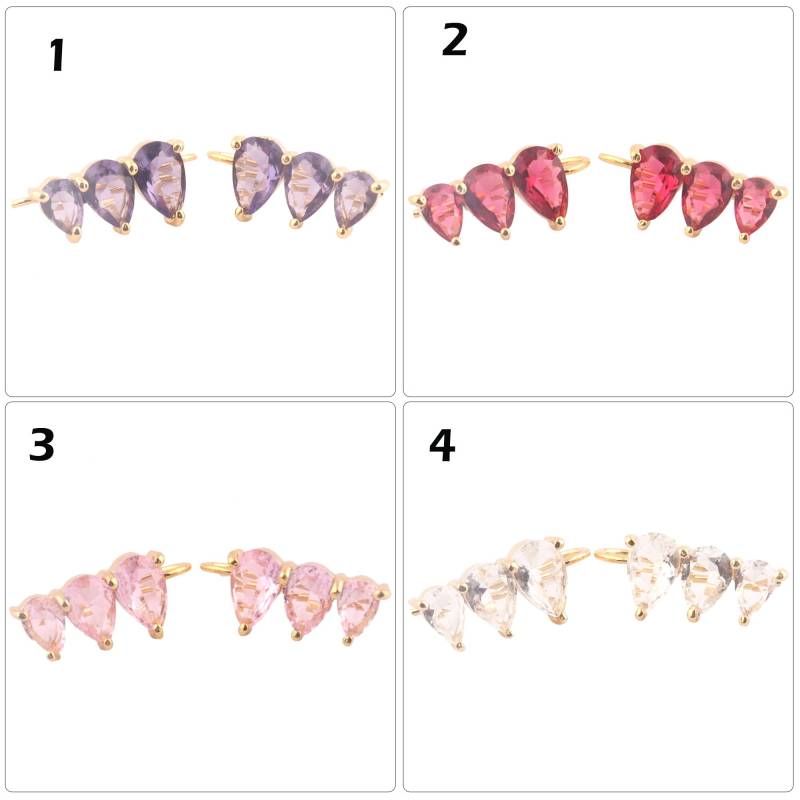 Bergsteiger Ohrringe Birne Form Hydro Quarz Vergoldet Manschette Ohrring Geschenk Für Sie, Cuff Prong Set Ohr Crawler Ohrringe Brautjungfer von ShifaJewels