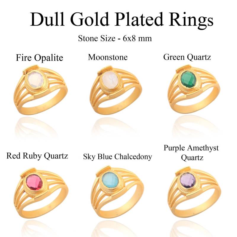 Matter Goldring | Finish Ring Ovale Form Hydroquarz Matt Vergoldet 9 U S Größe Statement Ringe Mondstein Geschenk Für Sie von ShifaJewels