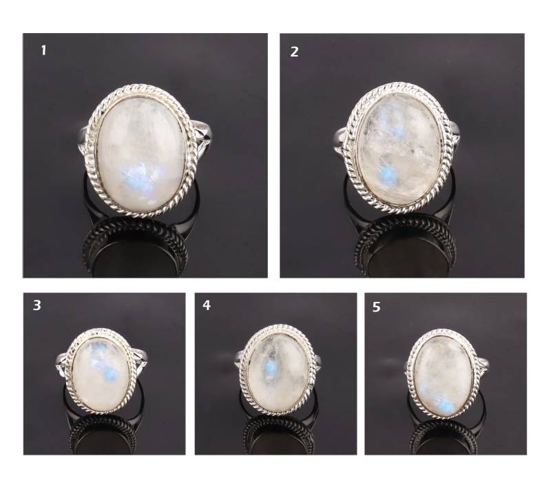 Mondstein Silber Ring | Echter Versilbert Handgemachter Größenvoller Ring, Schmuck Brautjungfern Geschenk Regenbogen Mond Stein von ShifaJewels