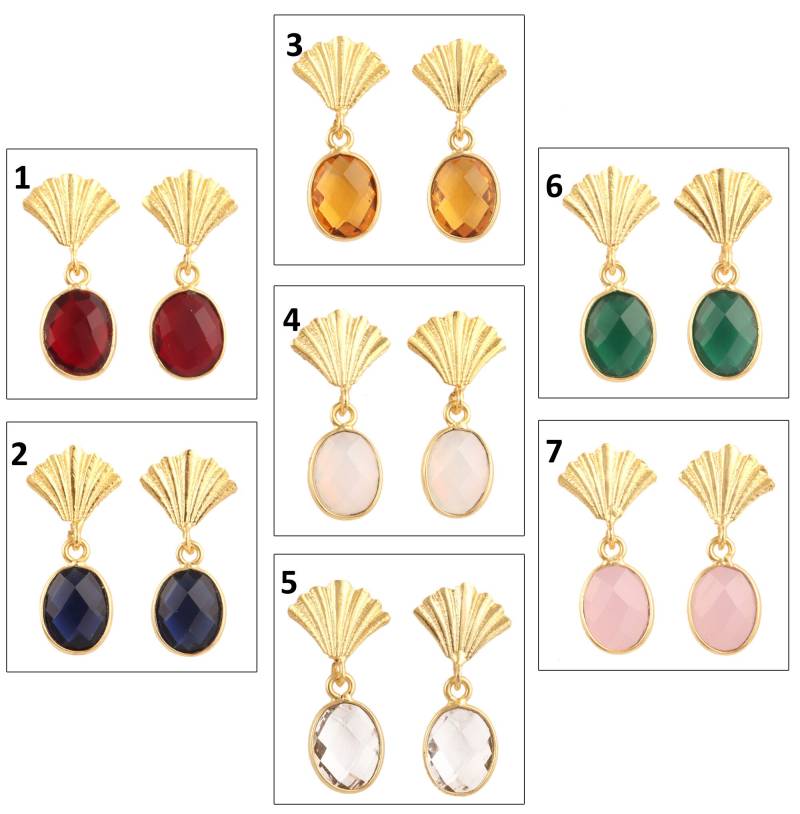 Oval Quarz Ohrring | Checker Cut Hydro Vergoldet Tropfen Baumeln Ohrringe, Krone Ohrringe Lünette Set Kleines Geschenk Schmuck von ShifaJewels