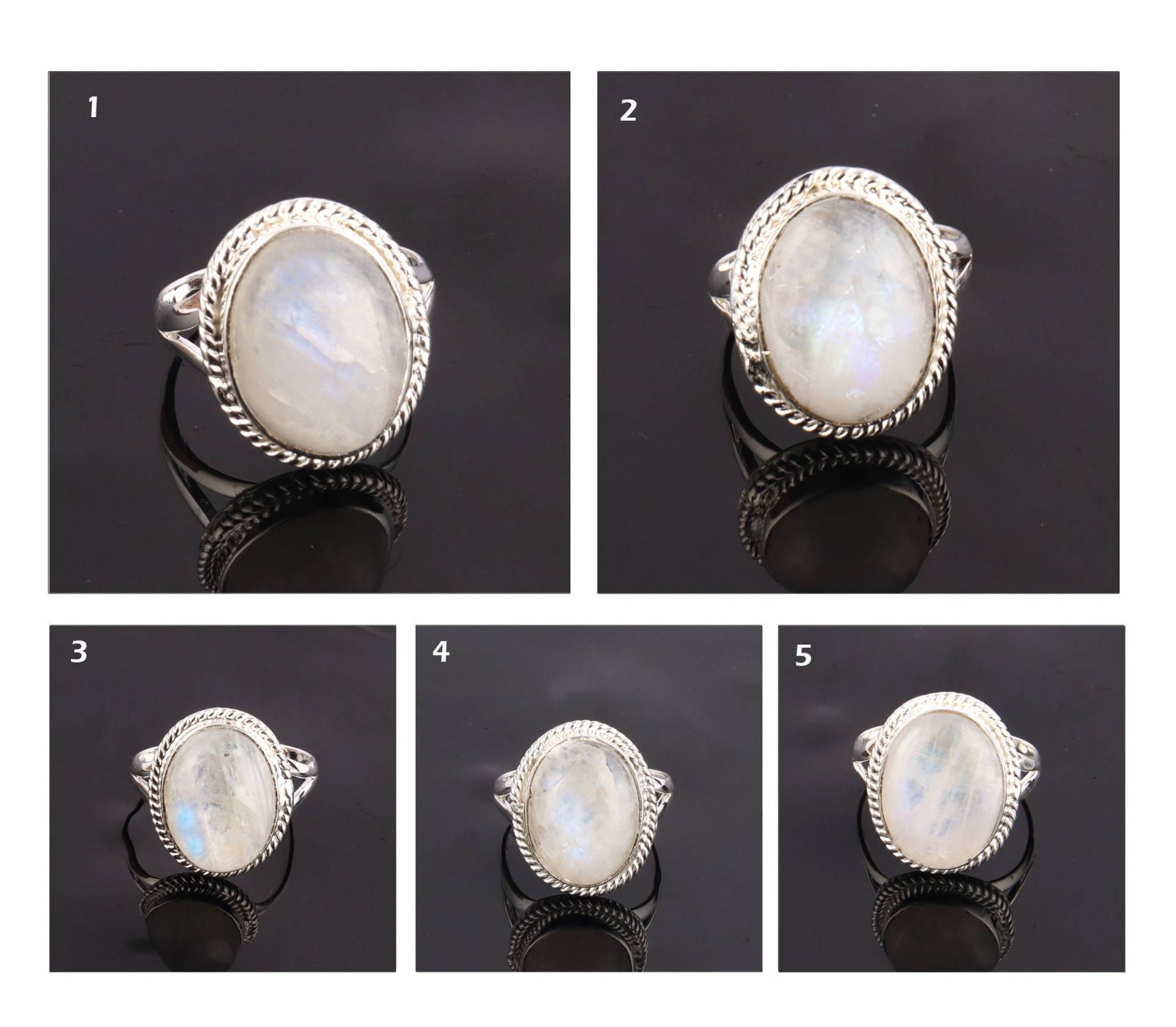 Ovaler Mondstein Ring | Natürlicher Versilbert Handgemachter Größenvoller Ring, Blauer Schmuck Brautjungfern Geschenk Weiße Regenbogen Ringe Ovaler Mondstein Ring | Natürlicher Versilbert Handgemachter Größenvoller Ring, Blauer Schmuck Brautjungfern Geschenk Weiße Regenbogen Ringe von ShifaJewels