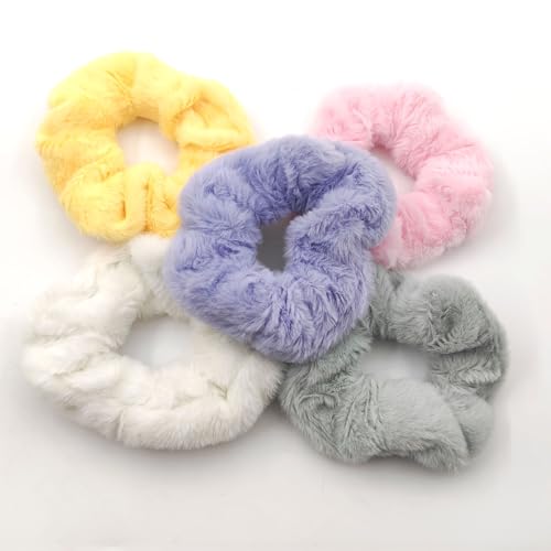 Bunte Haargummis für Mädchen, 5 Stück, große Haargummis, elastisch, weich, Pferdeschwanz-Halter, Haargummis, weich, elastisch, Haarschmuck für Mädchen und andere Anlässe von ShigKeu