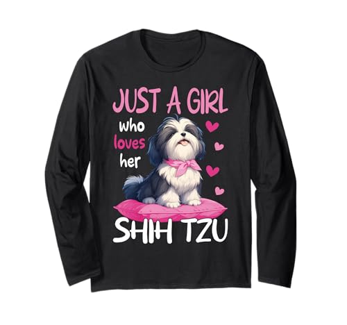 Nur EIN Mädchen, das ihre süßen Shih Tzu Hundefrauen liebt Langarmshirt von Shih Tzu For Dog Lover