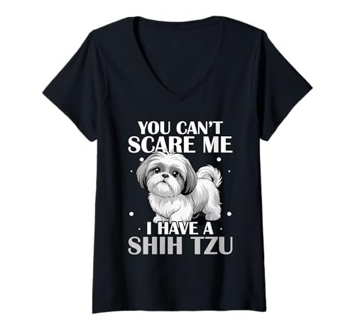 Damen Shih Tzu Hund T-Shirt mit V-Ausschnitt Damen Shih Tzu Hund T-Shirt mit V-Ausschnitt von Shih Tzu Gifts for Men and Women