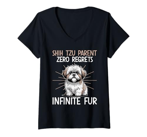 Damen Shih Tzu Hund T-Shirt mit V-Ausschnitt Damen Shih Tzu Hund T-Shirt mit V-Ausschnitt von Shih Tzu Gifts for Men and Women