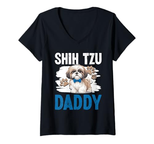 Damen Shih Tzu Hund T-Shirt mit V-Ausschnitt Damen Shih Tzu Hund T-Shirt mit V-Ausschnitt von Shih Tzu Gifts for Men and Women