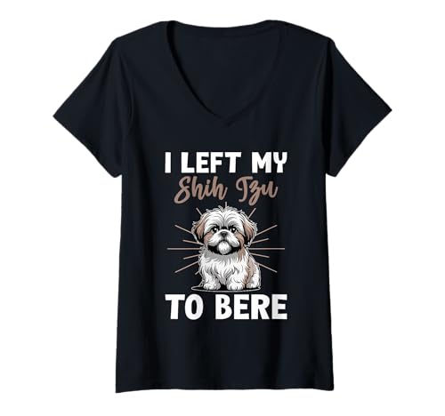 Damen Shih Tzu Hund T-Shirt mit V-Ausschnitt Damen Shih Tzu Hund T-Shirt mit V-Ausschnitt von Shih Tzu Gifts for Men and Women