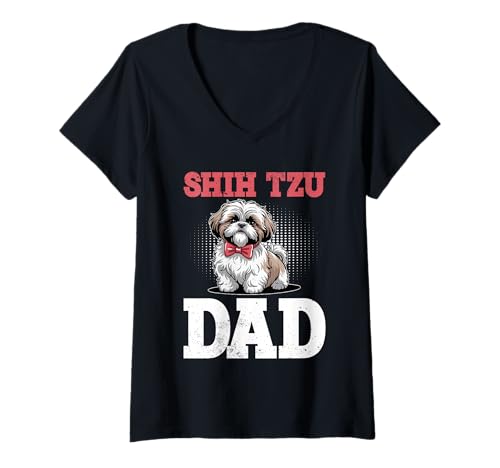 Damen Shih Tzu Hund T-Shirt mit V-Ausschnitt Damen Shih Tzu Hund T-Shirt mit V-Ausschnitt von Shih Tzu Gifts for Men and Women