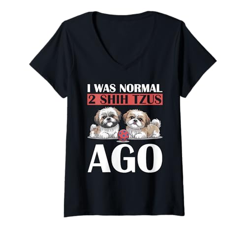 Damen Shih Tzu Hund T-Shirt mit V-Ausschnitt Damen Shih Tzu Hund T-Shirt mit V-Ausschnitt von Shih Tzu Gifts for Men and Women