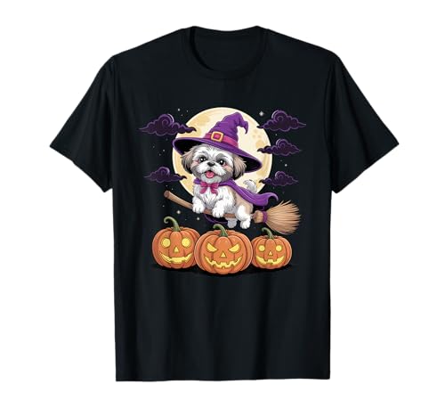 Süßes Shih Tzu Halloween-Kostüm für Hundeliebhaber, Damen, Mädchen, Kawaii T-Shirt von Shih Tzu Halloween Costume Men Women Kids Apparel