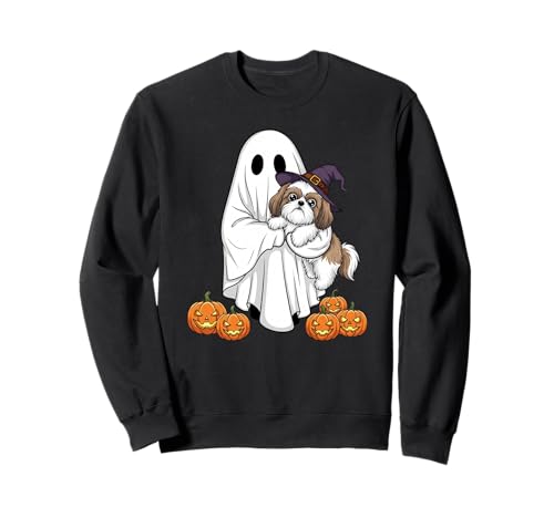 Lustiger Geist Shih Tzu Kürbis Halloween Kinder Herren Damen Sweatshirt Lustiger Geist Shih Tzu Kürbis Halloween Kinder Herren Damen Sweatshirt von Shih Tzu Lover Cute Halloween Outfits for Boy Girl