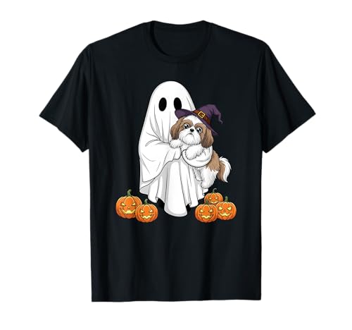 Lustiger Geist Shih Tzu Kürbis Halloween Kinder Herren Damen T-Shirt Lustiger Geist Shih Tzu Kürbis Halloween Kinder Herren Damen T-Shirt von Shih Tzu Lover Cute Halloween Outfits for Boy Girl