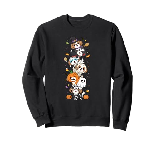 Lustiger Shih Tzu Hexe Vampir Geist Halloween Kind Herren Damen Sweatshirt Lustiger Shih Tzu Hexe Vampir Geist Halloween Kind Herren Damen Sweatshirt von Shih Tzu Lovers Halloween Skeleton Mummy Outfits