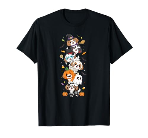 Lustiger Shih Tzu Hexe Vampir Geist Halloween Kind Herren Damen T-Shirt Lustiger Shih Tzu Hexe Vampir Geist Halloween Kind Herren Damen T-Shirt von Shih Tzu Lovers Halloween Skeleton Mummy Outfits