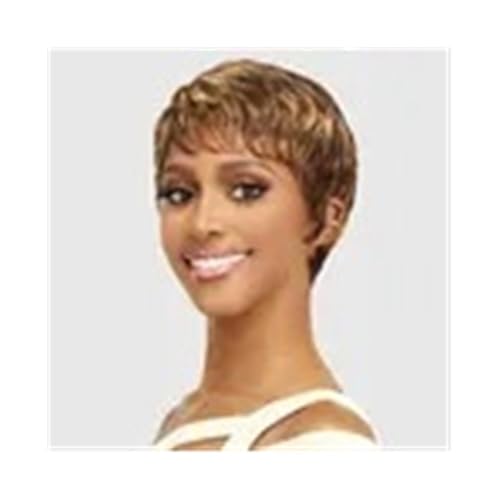 Perücken Kurze schwarze Perücke Echthaarperücken for Frauen Pixie Cut Perücke Brasilianische Echthaarperücke für Tägliche Party Verwendung(Highlight) von Shihan-2015