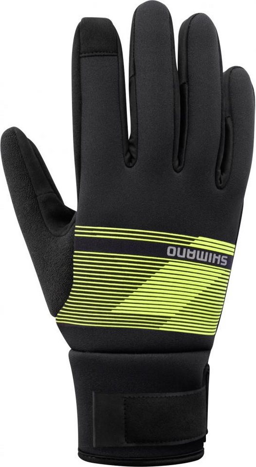 Shimano Fahrradhandschuhe SHIMANO WINDBREAK Thermal Gloves Neon Yellow M - winddichte Thermohand von Shimano