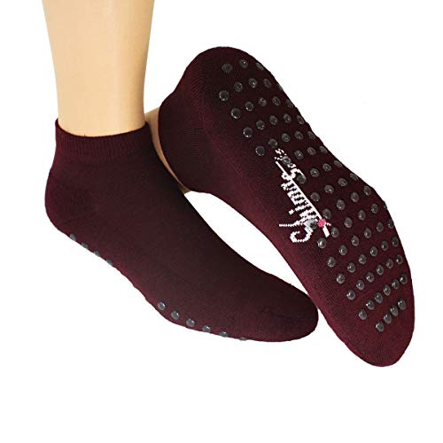 ABS Antirutsch Sport Socken für Damen & Herren - Strümpfe aus KBA Bio Baumwolle, Farben alle:bordeaux, Größe:35/38 von Shimasocks