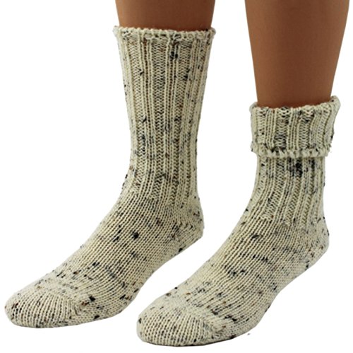 Shimasocks Damen Herren Wollsocken Schafwolle Tweed Gr.35/36-51/52, Farben alle:natur, Größe:41/42 von Shimasocks