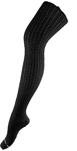 Shimasocks Damenstrumpfhose Ajour Häkellook Trachtenstrumpfhose, Farben alle:schwarz, Größe:48/50 von Shimasocks