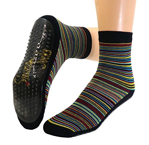 Kinder Antirutsch Stopper Socken geringelt, Farben alle:marine, Größe:35/38 bzw. 134/146 von Shimasocks
