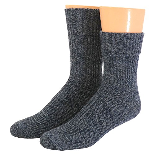 Shimasocks Damen Herren Socke ohne einschneidenden Gummi mit Alpaka, Farben alle:stahl mouline, Größe:47/50 von Shimasocks