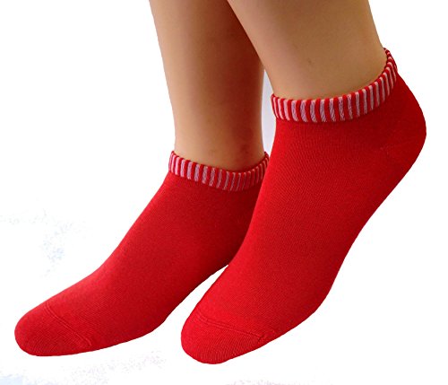 Shimasocks Damen Sneaker mit Ripprand, Farben alle:rot, Größe:39/42 von Shimasocks