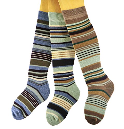 Shimasocks Kinder Kniestrümpfe geringelt 3er Pack, Farben alle:mehrfarbig, Größe:23/26 bzw. 98/104 von Shimasocks