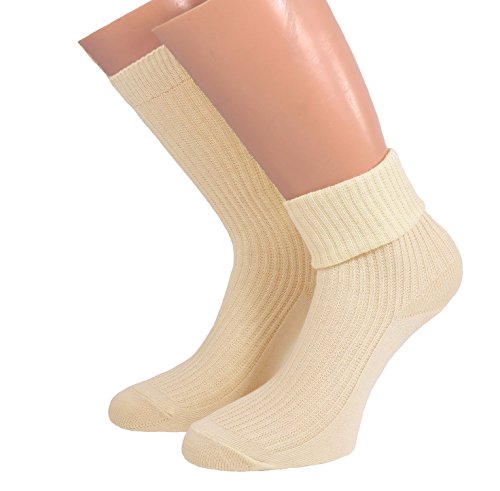 Shimasocks Kinder Socken mit Umschlag 100% Baumwolle, Farben alle:ecru, Größe:23/26 von Shimasocks