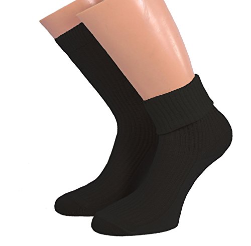 Shimasocks Kinder Socken mit Umschlag 100% Baumwolle, Farben alle:schwarz, Größe:23/26 von Shimasocks