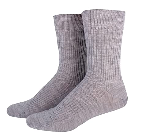 Warme Socken für Damen & Herren - Schafwollsocken 100% Wolle - reine Schurwolle, Farben alle:graumeliert, Größe:45/46 von Shimasocks