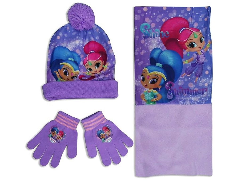 Shimmer & Shine Mütze & Schal & Handschuhe Set lila Shimmer & Shine Mütze & Schal & Handschuhe Set lila von Shimmer & Shine