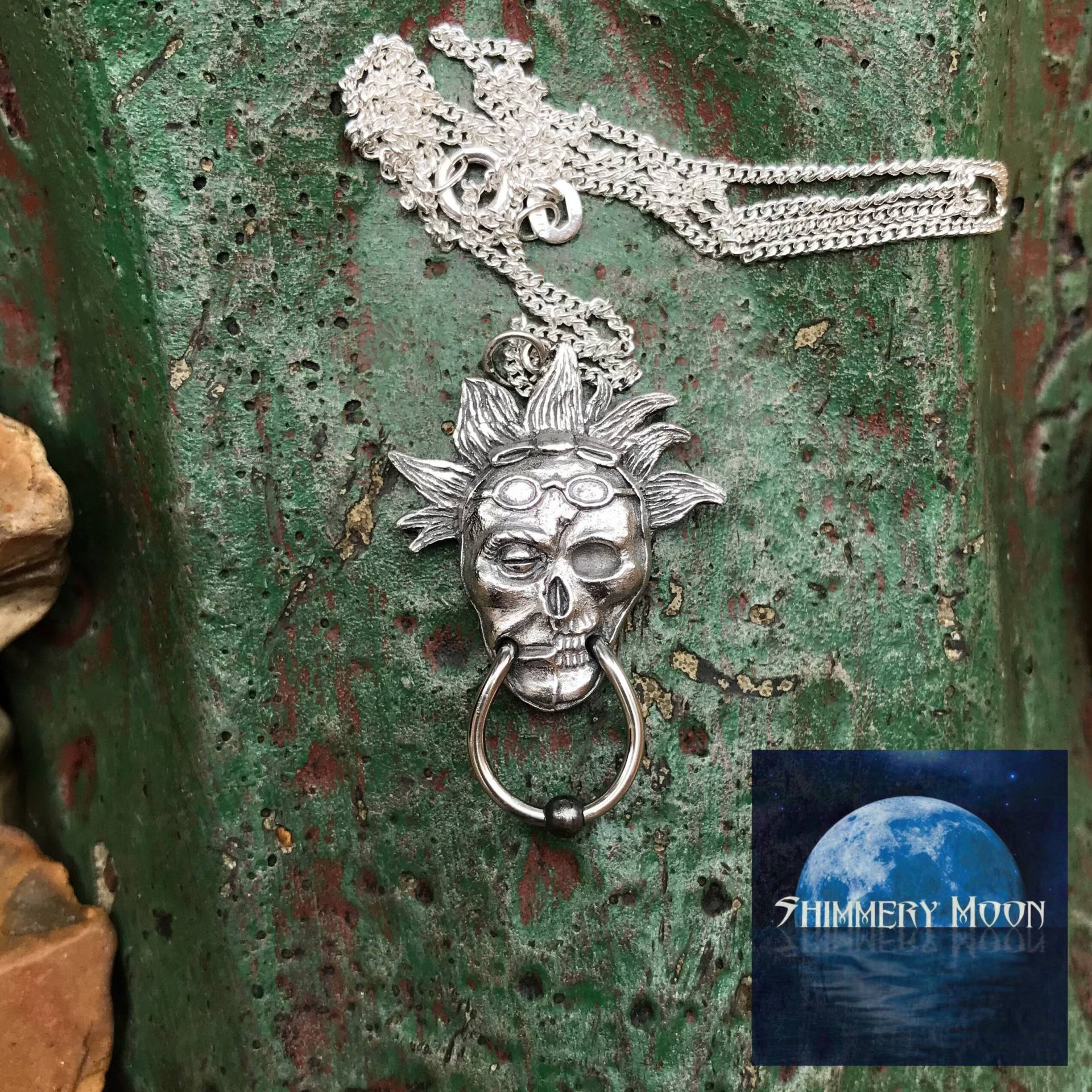 Jacob Marley Haunted Door Knocker - A Christmas Carol Inspirierter Handgefertigter Sterling Silber Anhänger | Größenwahl von ShimmeryMoon
