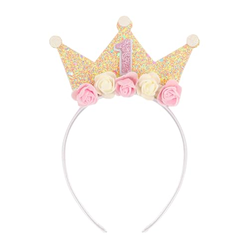 Shimmerz Erster Geburtstag Hut Süße Eins Party Deko 1. Geburtstag Mädchen Stirnband Krone Tiara für 1 Jahr altes Mädchen von Shimmerz