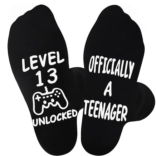 Shimmerz Gaming Geburtstagssocken Für Teenager Jungen Geschenke Für 13 Jährige Jungs OFFICIALLY A TEENAGE LEVEL 13 UNLOCKED Geburtstagssocken von Shimmerz