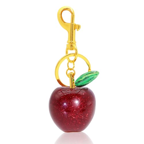 Shimmerz Süßes Apfelcharm, Schlüsselanhänger, Geschenke mit Apfelzubehör, Obst Taschencharm Schlüsselanhänger Zubehör Handtaschencharm Geschenke für Frauen von Shimmerz