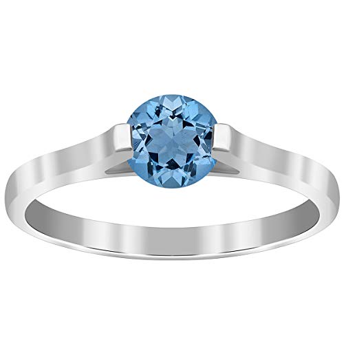 0,30 Ctw Blautopas 925er Sterling Silber Frauen stapelbar Anweisungsring (59 (18.8)) von Shine Jewel