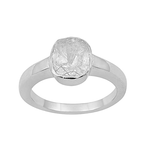 0,35 CTW Naturdiamant Polki Solitaire Ring 925 Sterling Silber Platin überzogene Scheibe Diamantschmuck (21) von Shine Jewel