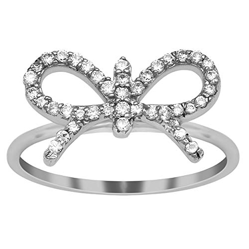 925 Sterling Silber Vergiss mich Knoten Liebe Knoten Natürlicher Zirkon Ring (60 (19.1)) von Shine Jewel