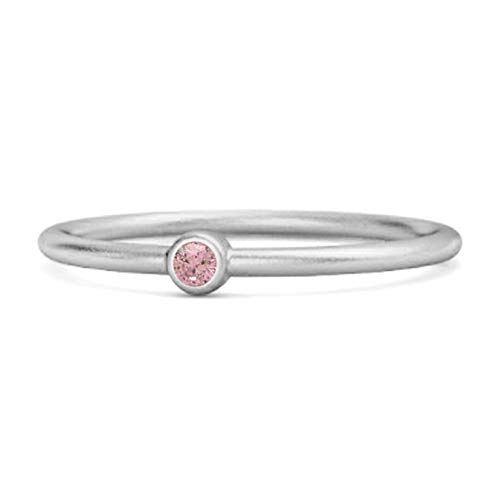 Multi Wählen Sie Ihren Edelstein Solitaire 925 Sterling Silber 0,02 Cts Roségold plattiert Stapelbarer kleiner Ring (54 (17.2), Rosatopas) von Shine Jewel