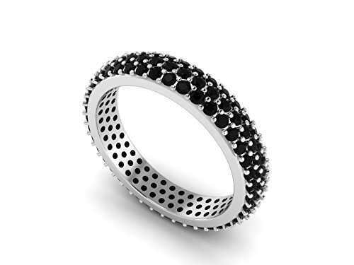 Shine Jewel Schwarzer Spinell 925 Sterling Silber Stapelbarer Ring (54 (17.2)) von Shine Jewel