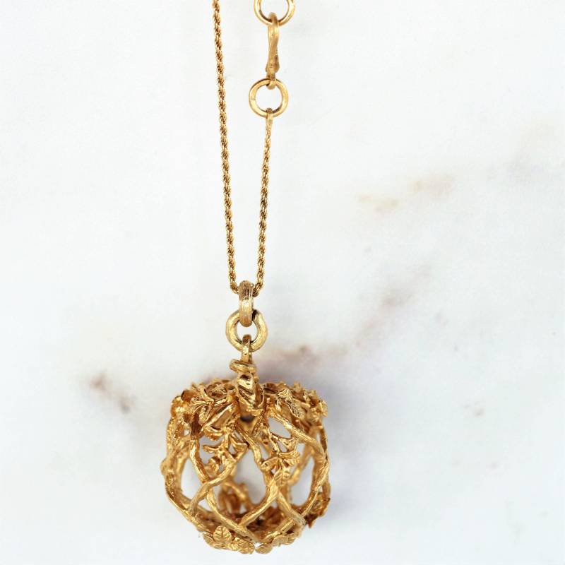 Lange Gold Gefüllt Kette, Kugelkette, Brauthalskette, Hochzeitshalskette, Blatt Wald Halskette, Naturschmuck, Boho Halskette von ShineAndBergerMC