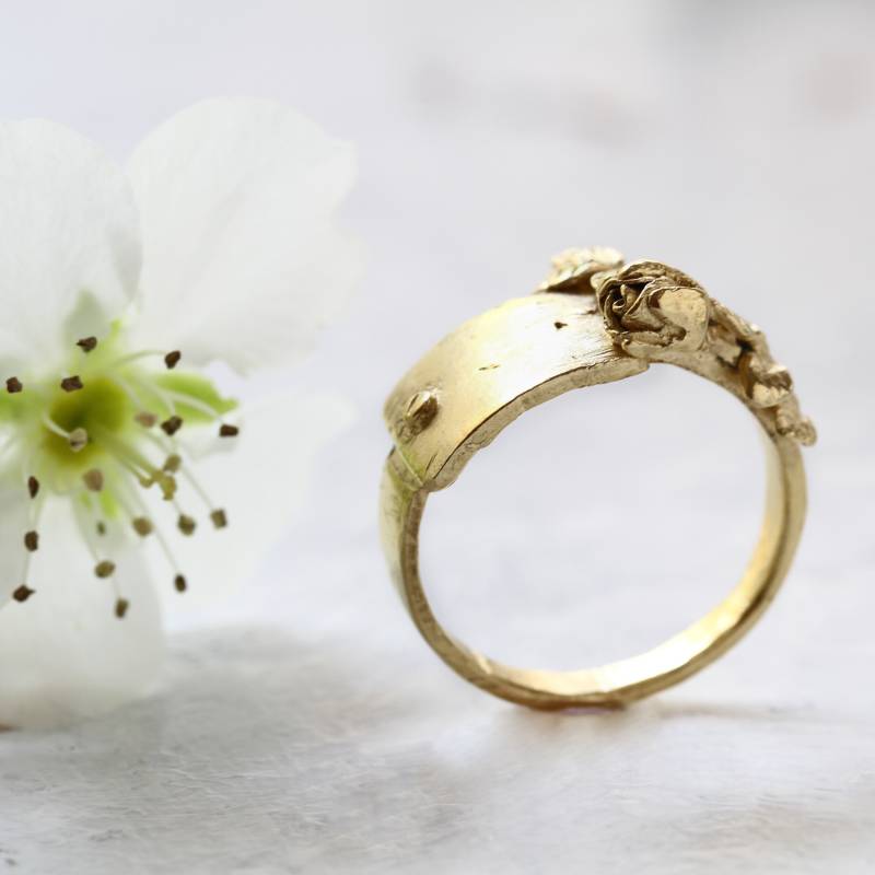 Rose Ring, Namensring, Personalisierte Blumenring, Ring Gold Füllen, Einzigartige Blatt Aussagering Rose Ring, Namensring, Personalisierte Blumenring, Ring Gold Füllen, Einzigartige Blatt Aussagering von ShineAndBergerMC