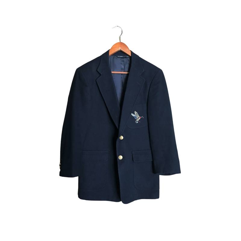 Vintage Navy Sportjacke Mit Gestickter Stockente | Herrengröße 42 von ShineBrightVintage