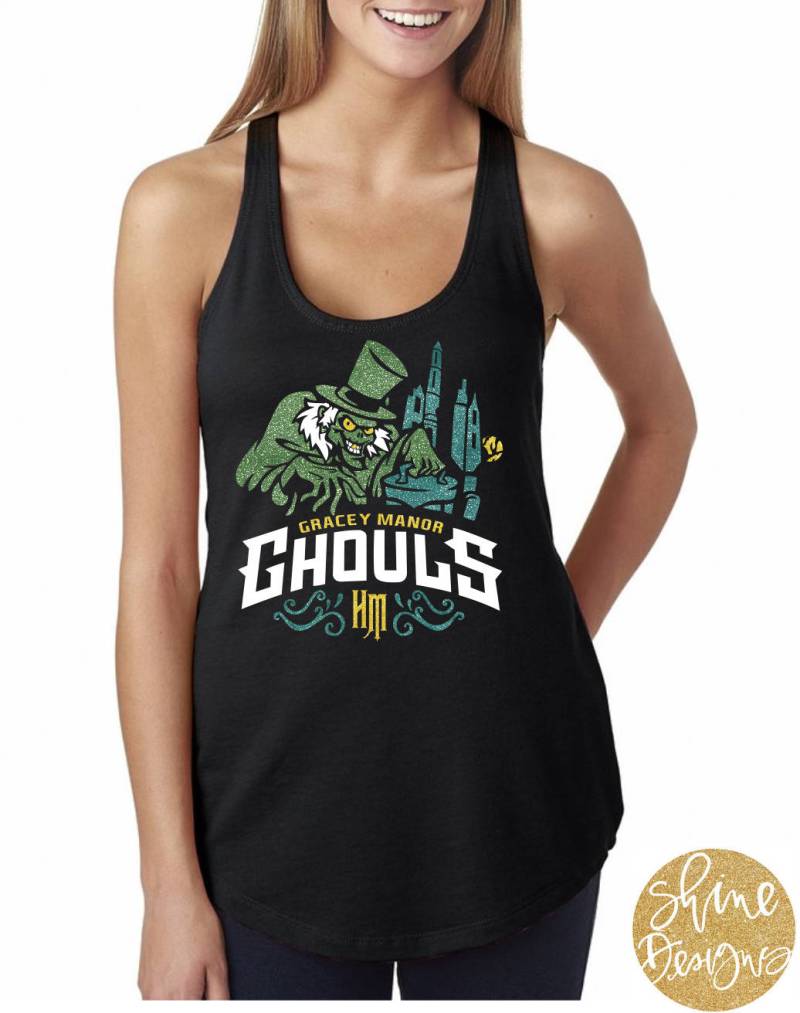 Gracey Manor Ghouls - Haunted Mansion Glitzer Shirt von ShineDesignsTees