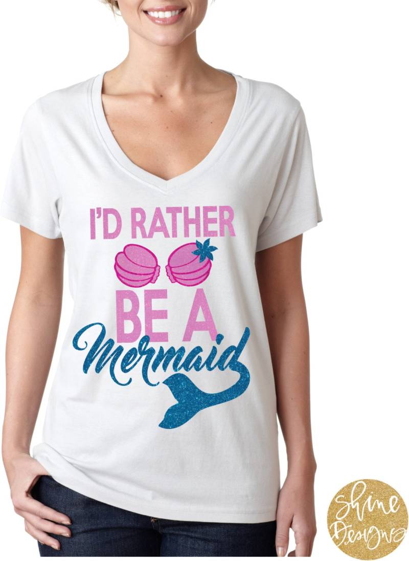 Ich Wäre Lieber Eine Meerjungfrau Glitzer Shirt von ShineDesignsTees