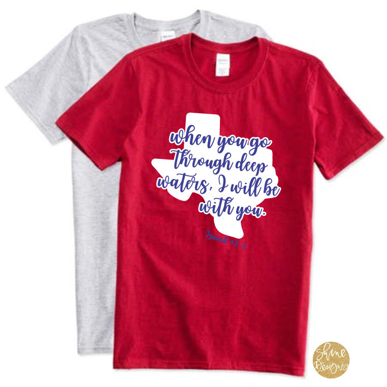 Jesaja 432 Bibel Vers Texas Starkes T-Shirt von ShineDesignsTees